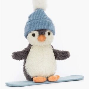 Jellycat Small Peanut Penguin Snowboarding Stuffed Animal